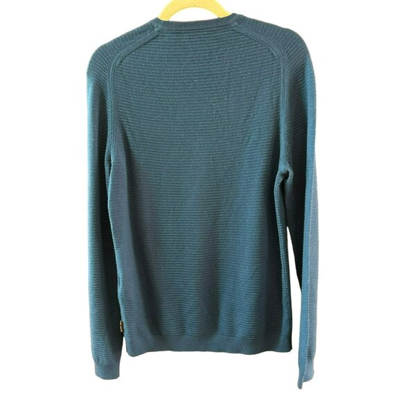 Ted Baker LondonMen's Blue Wool Blend Ribbed Knit Sweater Size 3 Pullover - Picture 4 of 4